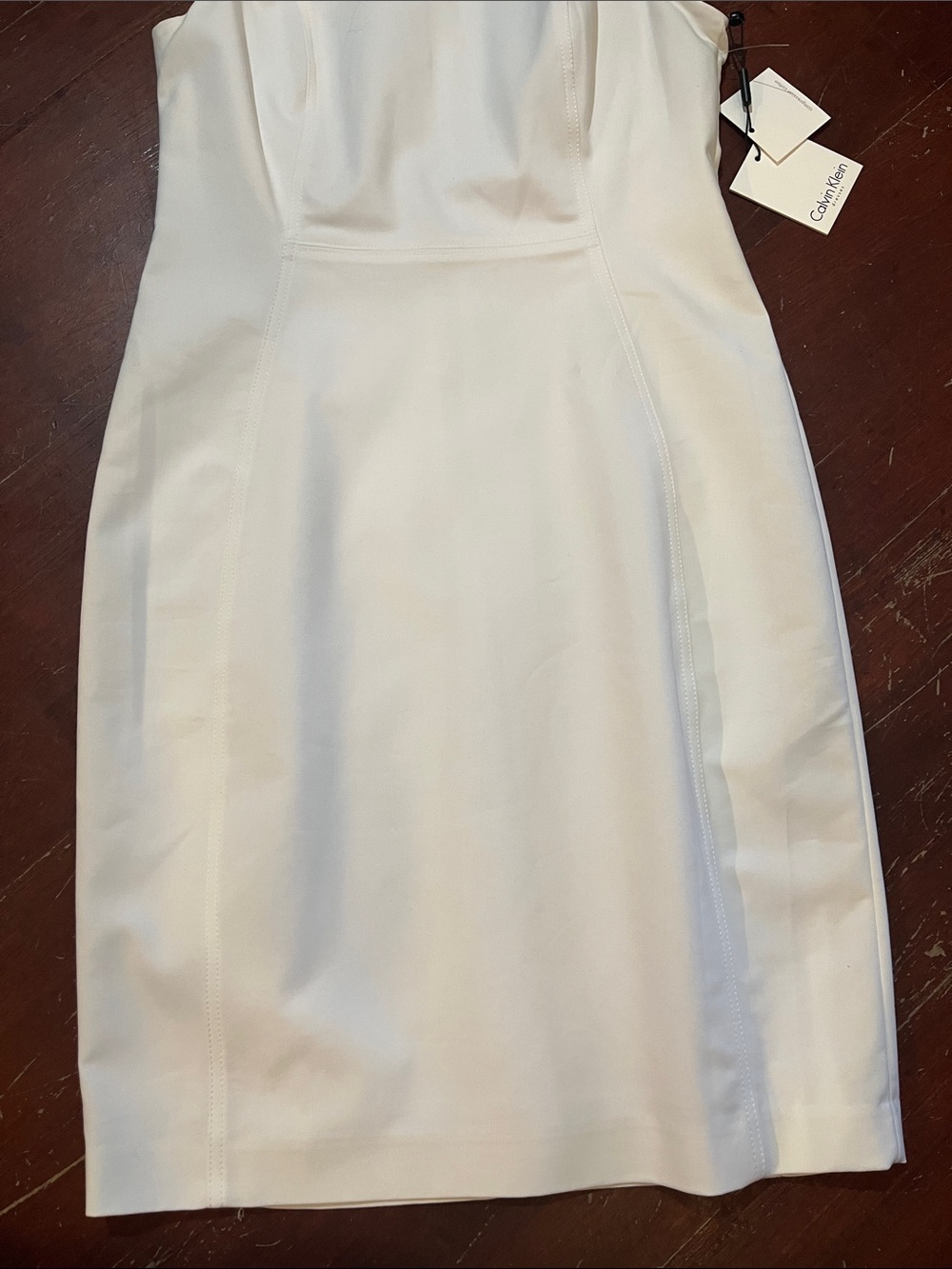 Calvin Klein White Sleeveless Midi Sheath Dress - Picture 4 of 13